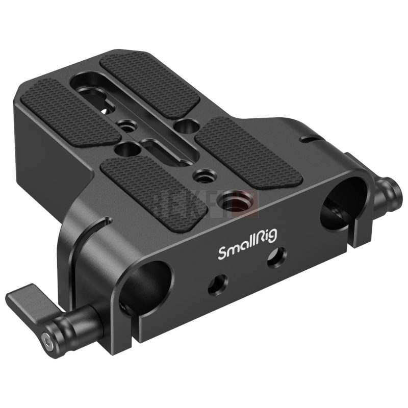 Base plate SmallRig 1674 avec double clamp 15 mm pour tiges destinee au montage daccessoires sur rails pour rig DSLRhybride