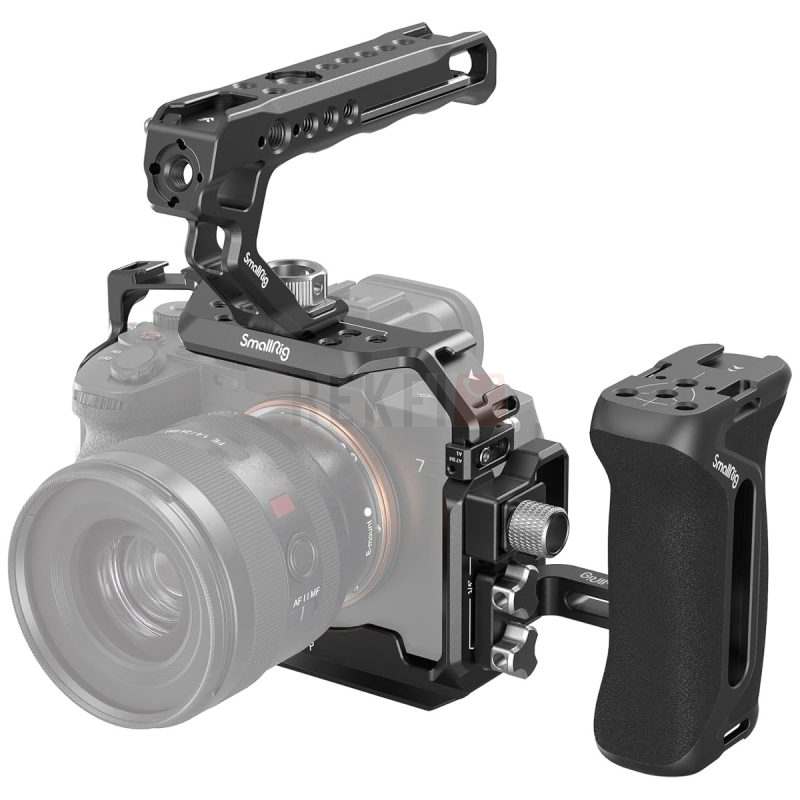 Kit cage SmallRig 3669C pour Sony A7 IV A7R V et A7S III avec poignee superieure poignee laterale et serre cable HDMI