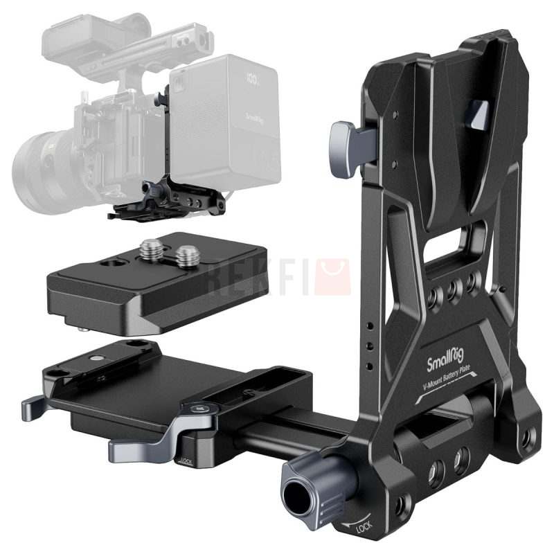 Plaque batterie SmallRig 4064B V MountV Lock compacte et pliable en forme de L avec double systeme Arca Swiss a degagement rapide
