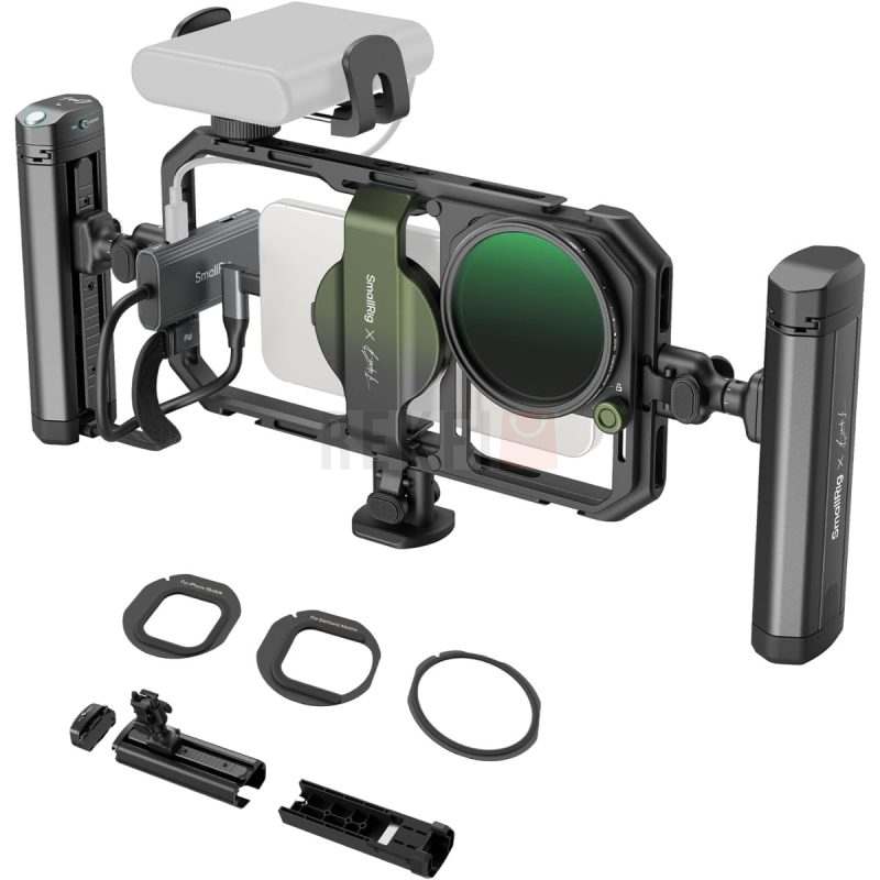 SmallRig x Brandon Li 4596 – Kit video mobile tout en un pour smartphone avec Filtre VND 67 mm Poignees Rotatives Support pour SSD M.2