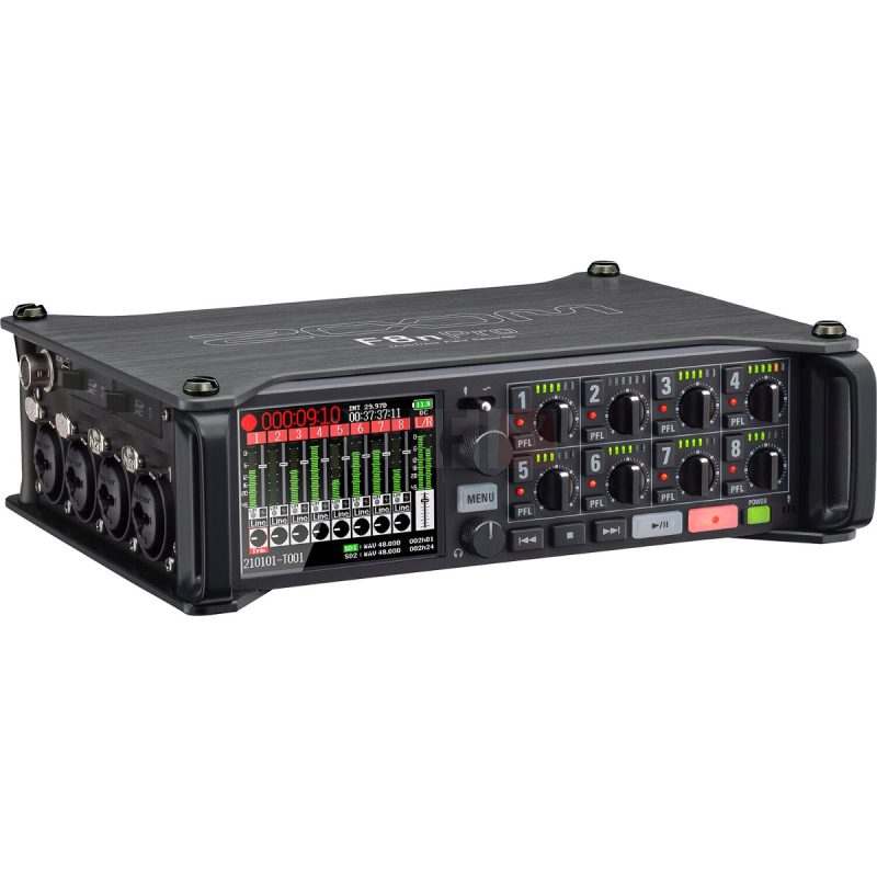 Enregistreur multipiste Zoom F8n Pro 32 bit float avec 8 entrees combo XLRTRS et ecran LCD couleur retroeclaire