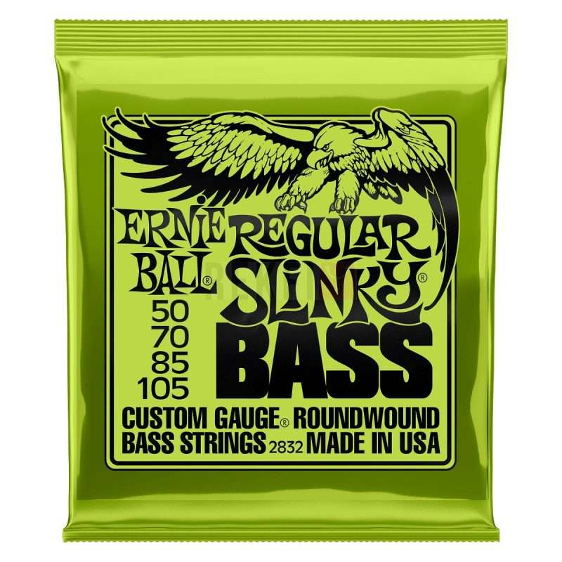 Jeu de cordes Ernie Ball 2832 Regular Slinky pour basse electrique 4 cordes en nickel tirants .050 .070 .085 .105
