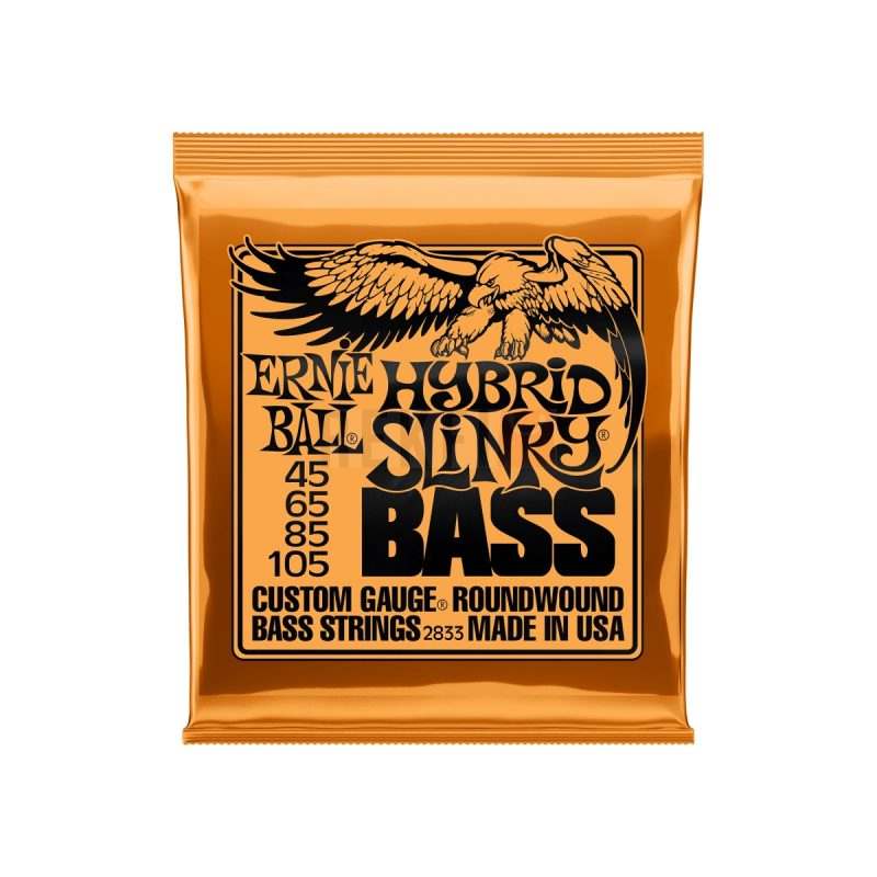 Jeu de cordes Ernie Ball 2833 Hybrid Slinky pour basse electrique 4 cordes tirants .045 .065 .085 .105