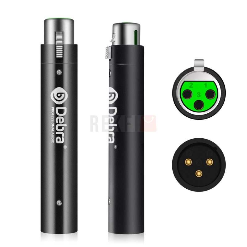 Preamplibooster micro en ligne XLR 3 broches offrant 30 dB de gain et alimente en phantom 48V boitier compact metallique
