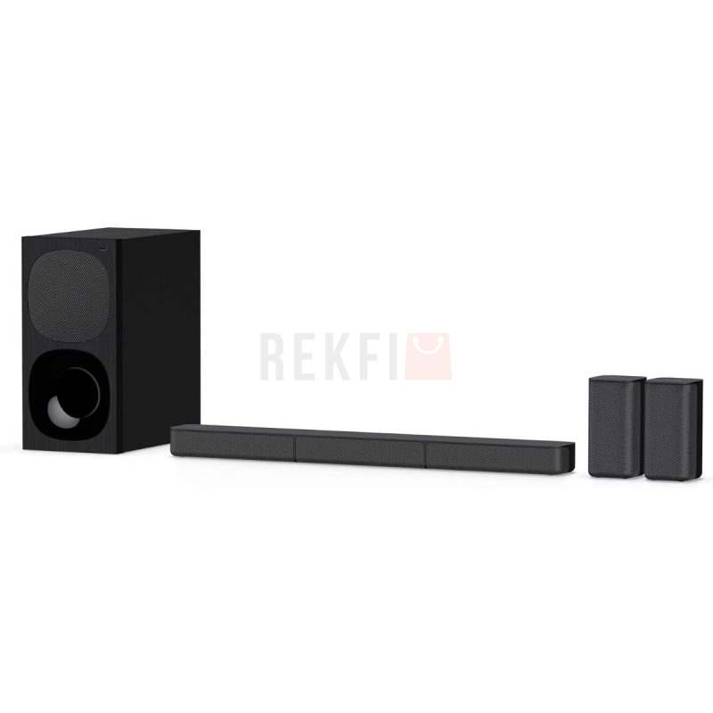 Systeme home cinema Sony HT S20R avec barre de son caisson de basses et deux enceintes arriere compactes pour son surround 5.1